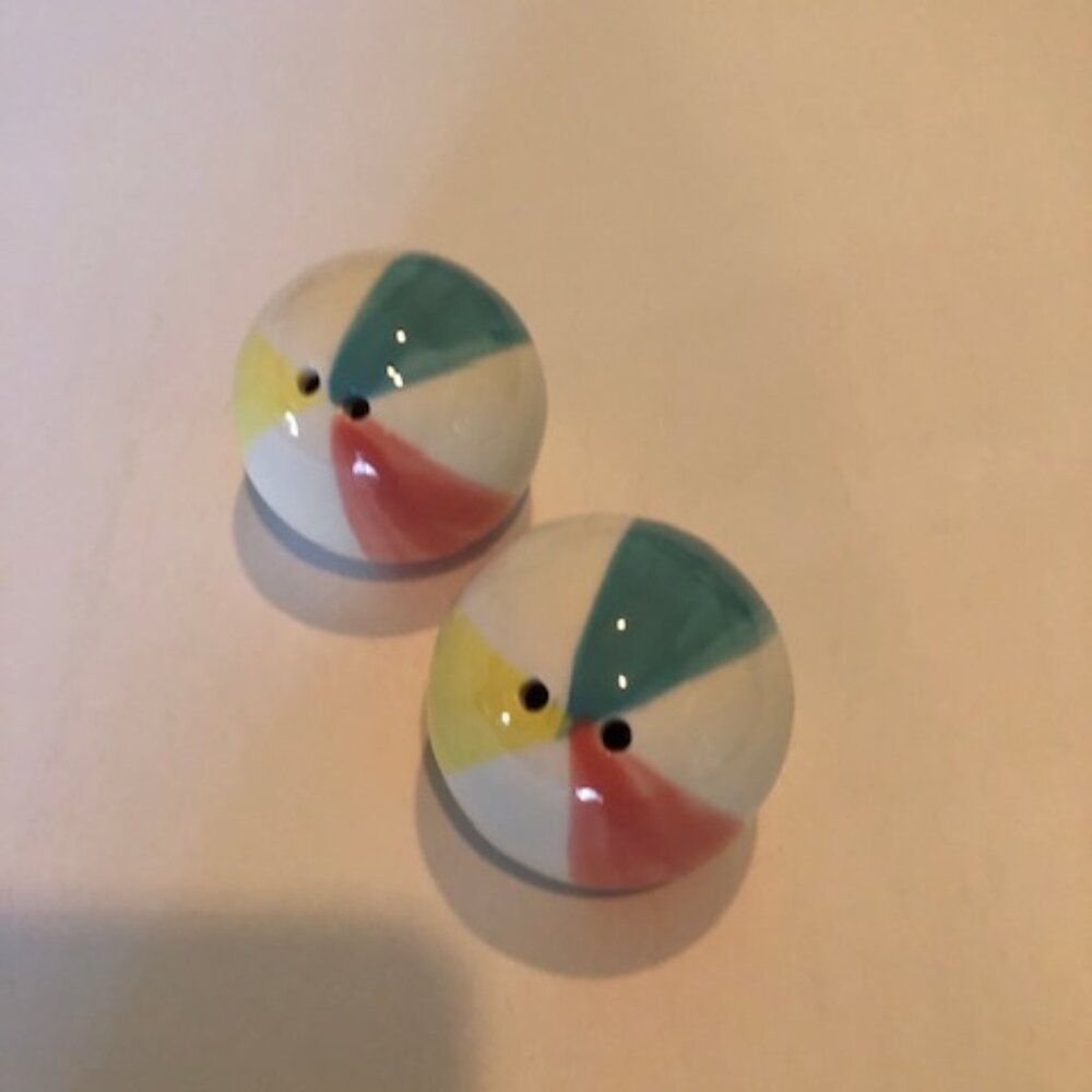 Vintage Beach Ball Salt and Pepper Shaker Set Adorable